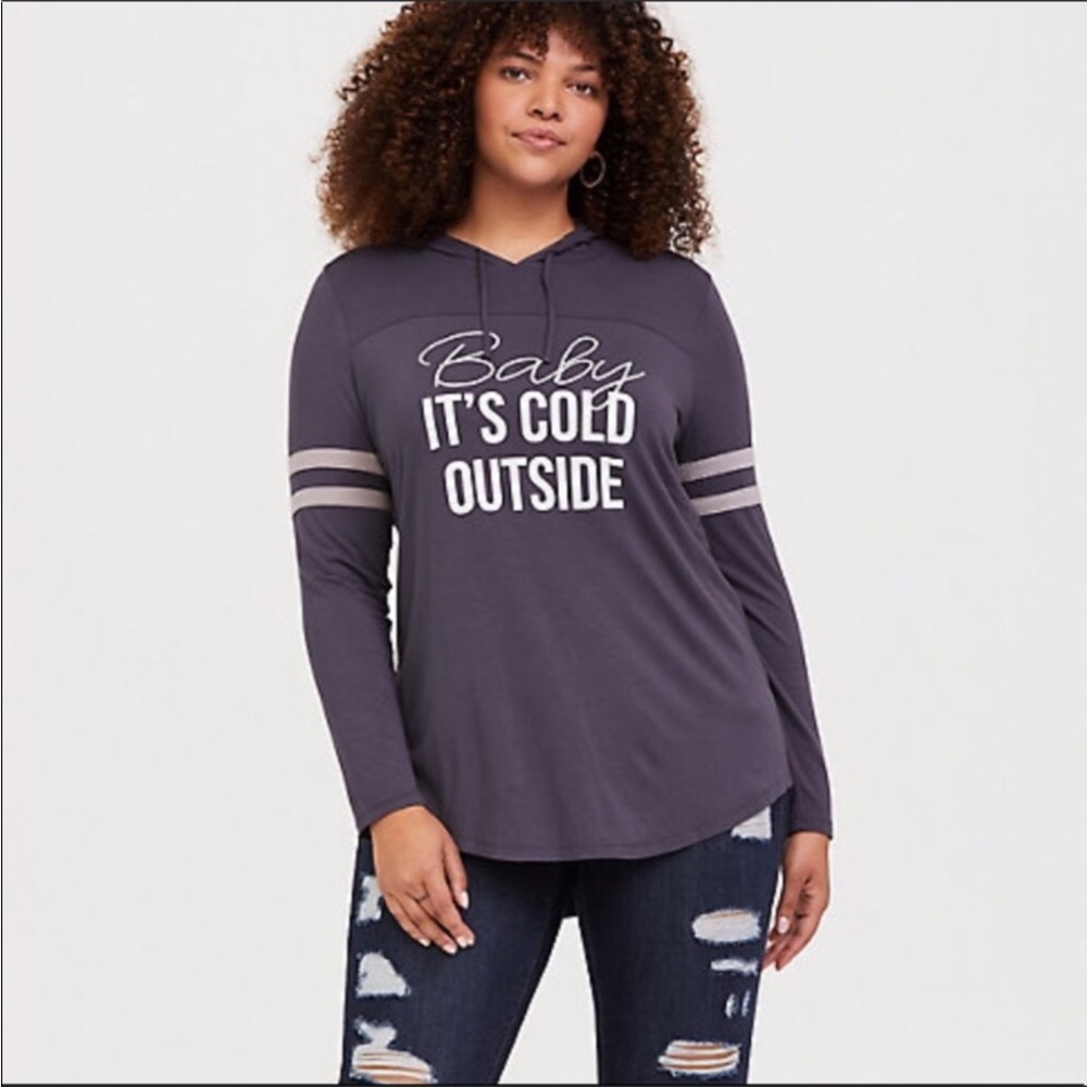 Torrid Baby It’s Cold Outside Football Hooded Top